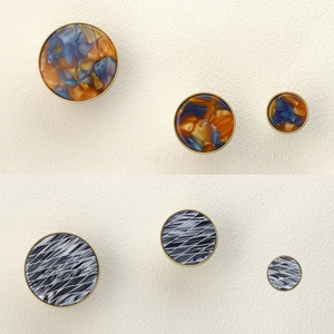 Round <strong>Shell</strong> or Resin Insert Brass <strong>Drawer</strong> <strong>Knobs</strong> Cabinet Hardware, Multiple Colors Cabinet <strong>Knobs</strong> - Product Image 5