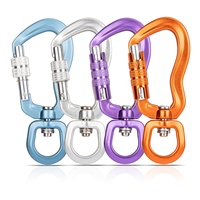 Clip porte-clés polyvalent portable en gros pour animaux de compagnie Crochet mousqueton pivotant en aluminium Mousqueton à verrouillage automatique pour laisse de chien
