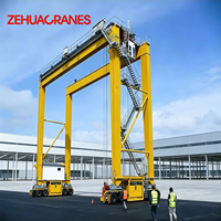 Grue portique robuste pour manutention de conteneurs RTG A6-A7, moteur et engrenages diesel, capacité 50 tonnes, certifiée CE ISO