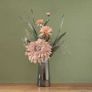 Arreglo de Girasoles Artificiales Misha Home Decor en Florero de Vidrio para Decoración de Bodas y Hogar CF01042 - Product Image 1