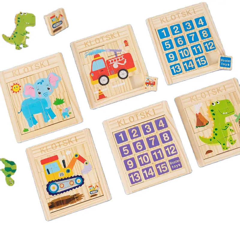 Puzzle jigsaw kayu terlaris untuk anak-anak belajar dan meningkatkan kognitif mainan montessori dengan gambar hewan
