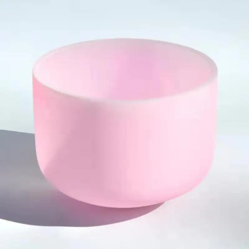 HF Chakra Tuned 432Hz 440Hz Pastel Pink Colour Quartz Crystal Singing Bowl with free mallet and o-ring