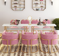Meubles de salon de style moderne à prix avantageux, table de manucure en métal pour salon de manucure