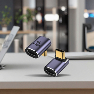 <strong>USB</strong> C Female to Male 90 Degree up Bend Right Angle Adapter <strong>Extender</strong> Support 40Gbps Data Transfer 8K 60Hz Video for Laptop Phones - Product Image 5