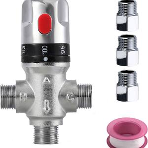 Válvula Mezcladora Termostática de Latón Estándar Americano 1/2 NPT, Válvula de Control de Agua Fría/Caliente para Calentadores de Agua, Gran Venta - Product Image 4