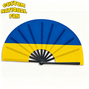 Éventails pliables personnalisés avec le drapeau national ukrainien, style léger et portable pour les événements sportifs et les célébrations sportives - Product Image 1