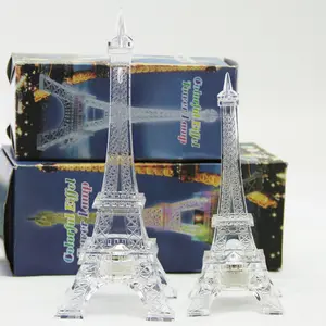 Plastik Paris hatıra kulesi katı şeffaf akrilik Paris eyfel kulesi aydınlatma ile