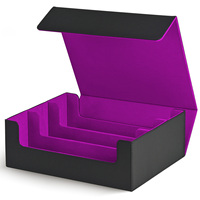 Boîte de rangement pour cartes JUZI TCG, capacité de 1800+ cartes, en cuir PU, coins carrés, fermeture magnétique, boîte portable pour jeux de cartes de table