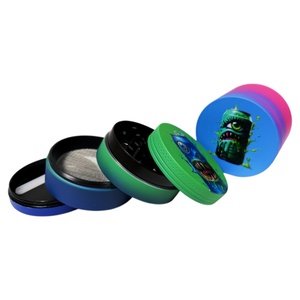 Custom Logo 50mm Zinc Alloy <b>Herb</b> 4 Layer Spice <b>Grinder</b> with Magnetic Closure Smoking Accessories for Consumers - Product Image 2