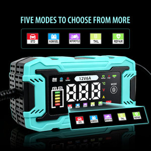 Chargeur de <span class=keywords><strong>batterie</strong></span> de <span class=keywords><strong>moto</strong></span> 12V6A, écran tactile, moniteur de tension et de courant en temps réel, chargeur de <span class=keywords><strong>batterie</strong></span> au plomb-acide 12V, prise EU - Product Image 3