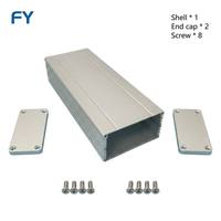 Boîtier de commande en aluminium Al 6063-T5 pour driver LED 81x40x200mm Argent IP65 avec oreilles de montage et trou de sortie