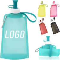 Bouteille d'eau pliable en silicone portable 550 ml avec logo personnalisé pour le sport en plein air, les voyages, le vélo, la randonnée et la course à pied