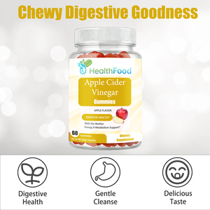Gummies de Vinaigre de Cidre de Pomme de Haute Qualité avec du Sodium pour la Santé Digestive et une Détoxification Douce – Complément Alimentaire - Product Image 3