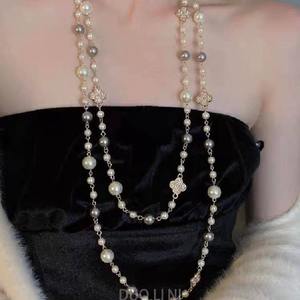 Fenyi toptan uzun alaşım moda tüm maç çok katmanlı inci zincir kolye - Product Image 6