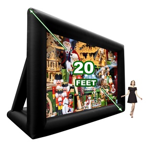 12/14/16/20/24FT Patio trasero al aire libre Durable Custom TV Proyector de cine inflable Pantalla de película inflable con soplador - Product Image 1