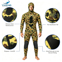 Combinaison de plongée professionnelle en néoprène 3 mm camouflage 2 pièces avec capuche, coutures thermosoudées haute élasticité pour la pêche sous-marine et la plongée libre