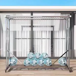 Séchoir à linge extra épais en acier inoxydable, moderne, simple, sur pied, coupe-vent, mobile, super robuste - Product Image 4