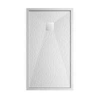 Receveur de douche amovible en pierre artificielle de couleur foncée, moderne et personnalisable, imperméable, pour hôtels et salles de bain (vente en gros)