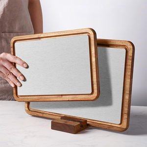 Tabla de cortar de acero inoxidable y madera titanio WDF-Tabla de cortar de acero inoxidable y madera Premium de doble cara - Product Image 2