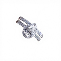 Bague de mariage pour femme en or 14 carats avec diamant de laboratoire taille brillant couleur D, pureté VS2, plaqué rhodium, 6g