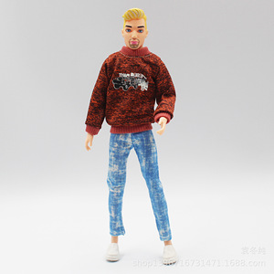 Vêtements de poupée pour homme de 30 <span class=keywords><strong>cm</strong></span>, 6 points, mode, sacs de sport décontractés pour hommes, variété d'options - Product Image 5