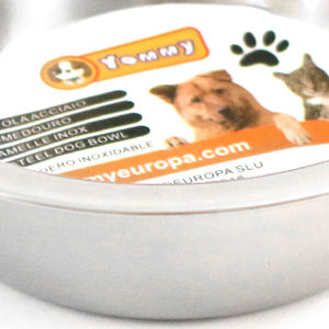 Encantador Tazón Portátil de Acero Inoxidable de 13CM para Perros, Comedero de Viaje de 32oz con Patrón Sólido 2 en 1 para Gatos y Animales al Aire Libre - Product Image 4