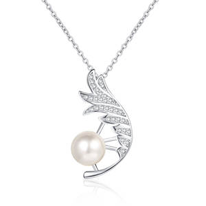 Nouveau collier pendentif de luxe tendance avec collier à plumes, style féminin, haute qualité, pendentif en perle, bijoux tendance - Product Image 1