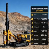 Direct usine KG420BH Foreuse DTH sur chenilles 90-130 mm pour forage de trous profonds de 25 m, équipement de forage minier pour dynamitage en carrière ouvert