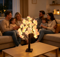 Lampu Peri LED Bunga Sakura Romantis Hangat, untuk Hari Valentine, Pesta Pernikahan, Natal, Rumah, Teras, Taman, Festival Luar Ruangan