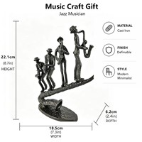 Sculptures en fonte de groupe de jazz, figurine abstraite de saxophoniste, art musical moderne, musicien pour la décoration de la maison, bar, bureau, ornement