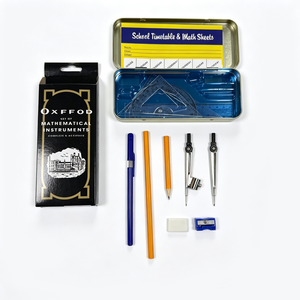 High Quality 14pcs <b>Math</b> <b>Set</b> <b>Oxford</b> Metal Compass Divider Mathematical Instrument Box for School Children - Product Image 3