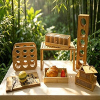 Étagère de cuisine en bambou naturel à 2 niveaux, support de rangement de qualité supérieure, organisateur de bureau pour une vie saine et le rangement des épices