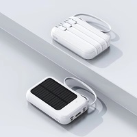 Pengisi Daya Surya Mini Portabel 10000mAh dengan Senter, Baterai Internal 4-Kabel, Power Bank untuk Berkemah di Luar Ruangan Grosir Pabrik
