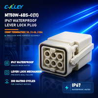 Prise à levier étanche IP67 MT50W-6BS-C(11) à 6 broches, 200 cycles de raccordement, terminaison à sertir, UL C-UL CSA