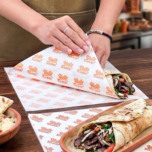 Eco Friendly Custom Logo Printing Food Wrapping <b>Paper</b> Wax/PE Coated <b>Greaseproof</b> <b>Paper</b> for Burger Sandwich Bread Food Packaging - Product Image 5