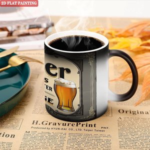Mug personnalisé imprimé, noir givré, 11 oz, en céramique, sensible à la chaleur - Product Image 5