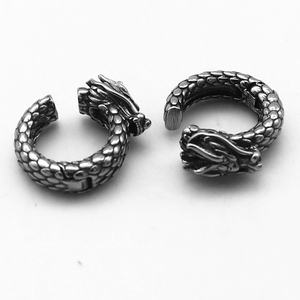 Manchette d'oreille personnalisée pour homme en acier inoxydable 316L, étanche, hypoallergénique, tête de dragon à écailles, à clipser, sans perçage, style punk gothique, cadeau - Product Image 5