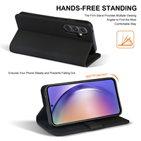 Étui de téléphone portable en gros A55 A35 portefeuille livre étui en cuir pu pour samsung S24 S25 FE ultra plus