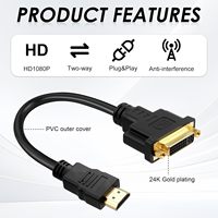 Cable HDMI a DVI SYONG, Adaptador Bidireccional Macho a Hembra, Conversor 1080P, 3D, Compatible con HDTV, PS3, PS4, DVD, 0.3m