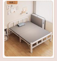 Lit pliant 1,2 m, taille simple, cadre en fer pliable, design moderne, pour chambre à louer, petite chambre, lit d'appoint, usage adulte