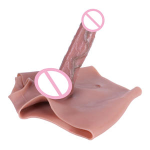 하이 웨이스트 스트랩 온 딜도 점프 슈트 남성용 소프트 액체 실리콘 및 TPE 성인 섹스 토이 크로스 보더 항문 플러그 중공 바지 - Product Image 6