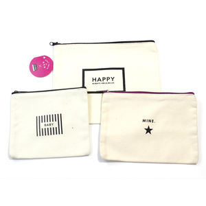 Wholesale Zipper Makeup Eco-Friendly Cotton <b>Accessory</b> Pouch Double Sided Cosmetic <b>Bag</b> Canvas With - Product Image 6