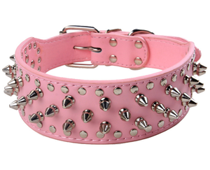 Collar para Perro Grande de Cuero Ajustable, Muy Resistente, con Tachuelas y Púas - Product Image 4