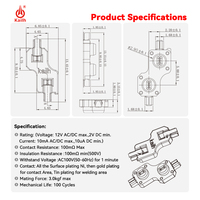 Pour prises Hotswap PCB 3Pin SMD, contacts plaqués or, interrupteurs de clavier mécaniques de haute durabilité