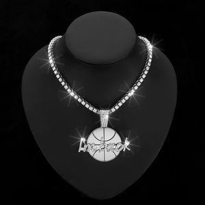 قلادة سبيكة من خليط الذهب مطلية بالكامل ومزودة بحلقة كرة سلة مع سلسلة ميامي كوبان 15 مم - Product Image 4