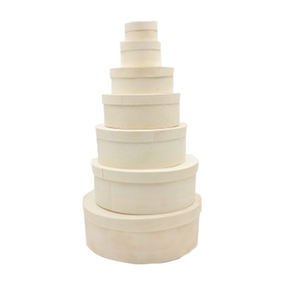 Eco friendly customized poplar wooden craft box Round wooden bark box