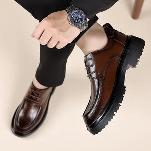 Semi Formal para hombre 38-44 Dos capas de cuero de vaca EVA Caucho Negro <span class=keywords><strong>Snickers</strong></span> para hombres para oficina Zapatos de cuero oficiales italianos para hombres - Product Image 5