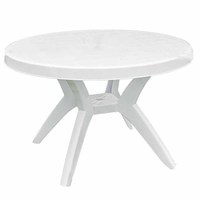 Ensemble de tables et de chaises de restaurant en plastique blanc pour l'extérieur, en gros, pour les événements et les fêtes