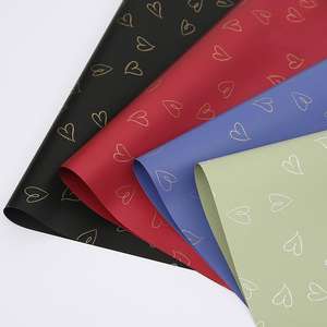 Ouya กระดาษห่อดอกไม้สดพิมพ์ลายหัวใจขนาดเล็กกันน้ำสำหรับร้านดอกไม้และช่อดอกไม้ - Product Image 3