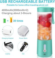 Blender portable sans BPA de 450 ml, rechargeable par USB, avec fonction de nettoyage automatique, mixeur à glace, mixeur à main, 4000 mAh